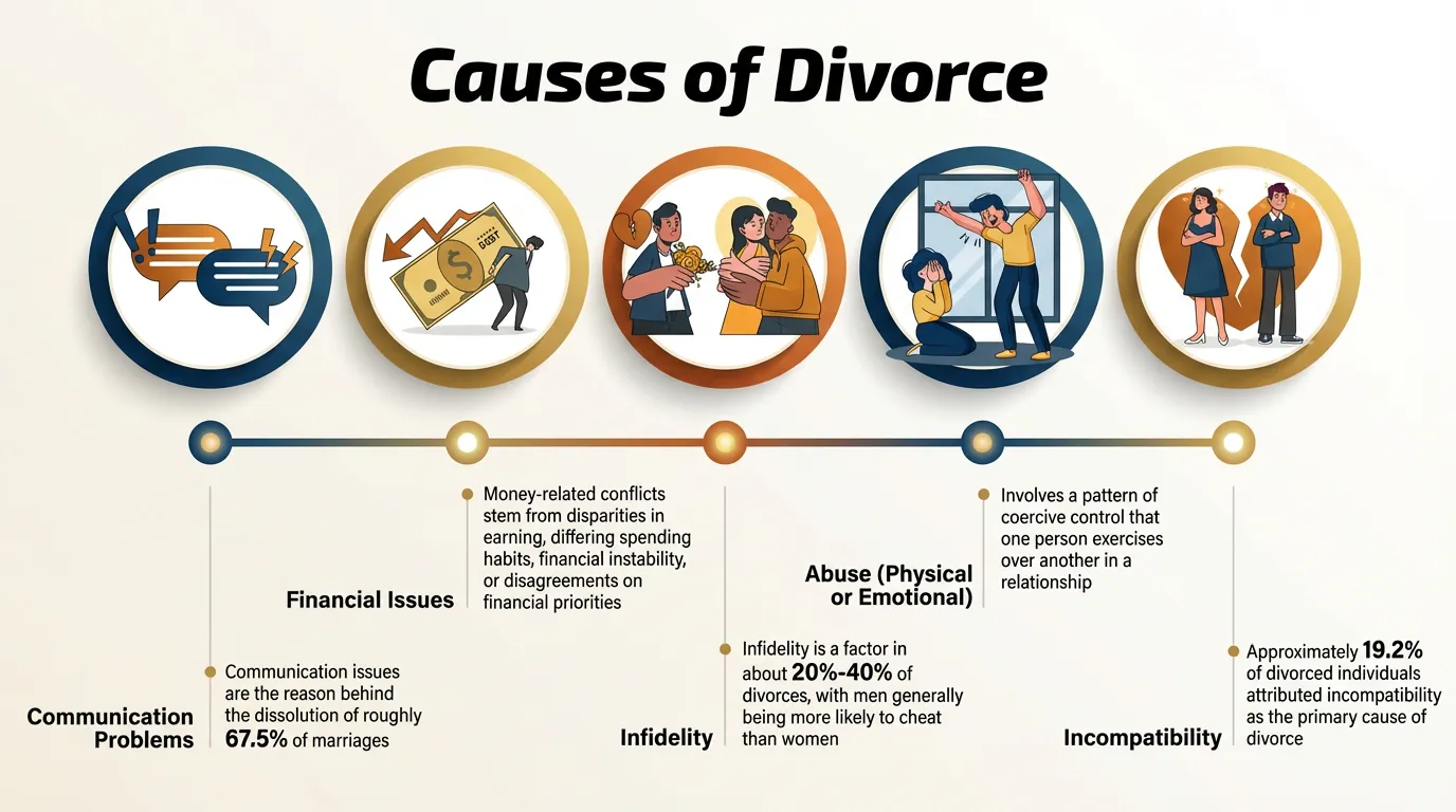7 Main Factors That Cause Divorce in Modern Marriage